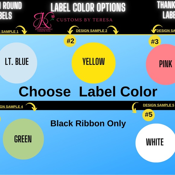 50 Blue Thank You Sticker Labels Per Order - Picture 6 of 9